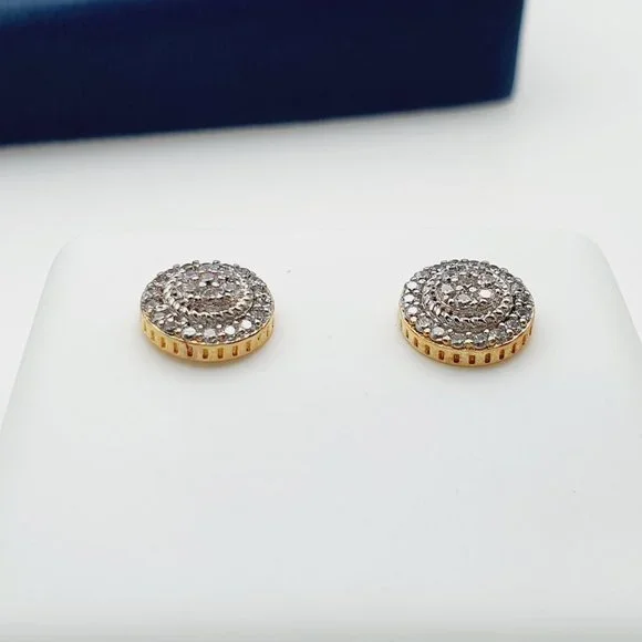 14K Gold Plated Cubic Zircon Earrings, INUS1BR143 - Picture 8 of 9